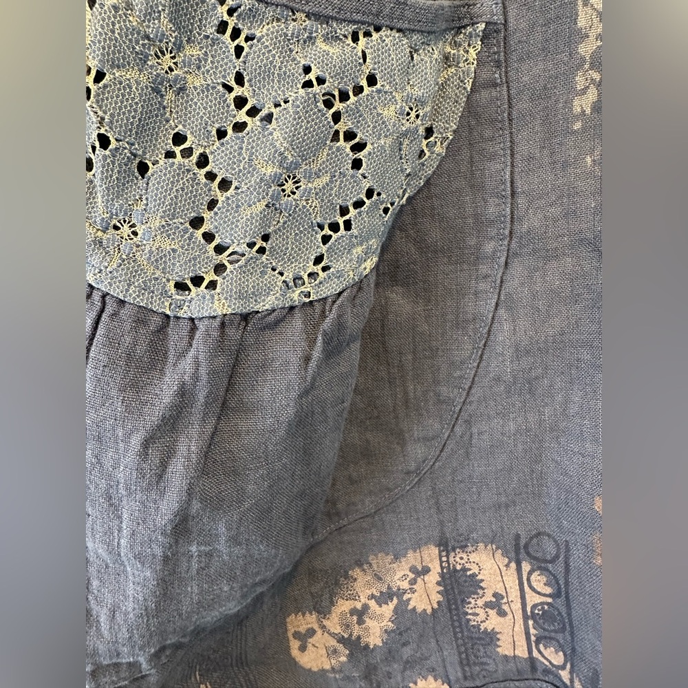 Blue Fish Lace Pinafore in Vintage Indigo - Picture 7 of 7